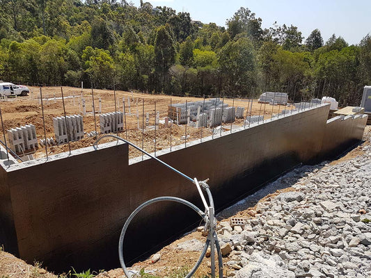 Picture of a Retaining Wall which was coated with Liquid Rubber DIY Waterproof Sealant