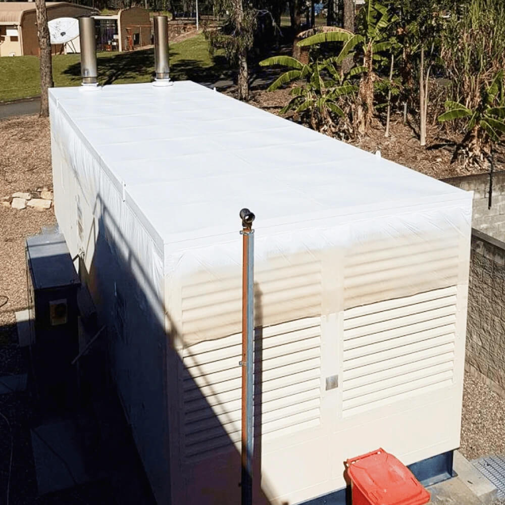 Picture of a Shipping Container restored and coated with Liquid Rubber DIY Waterproof Sealant and Thermal Coating on top of it.