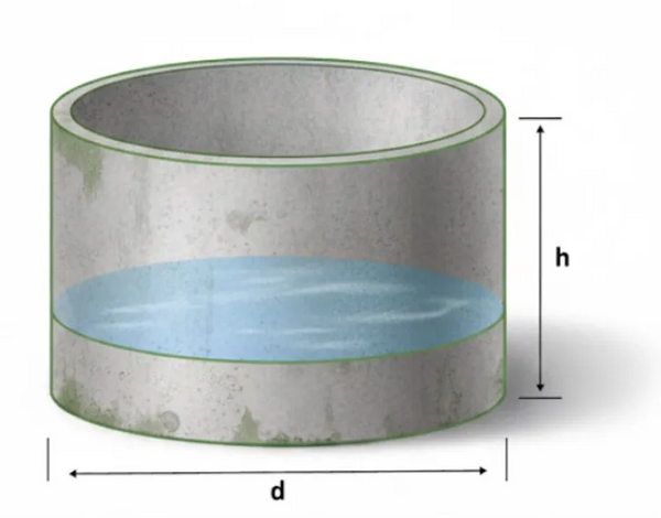 Round water tank illustration