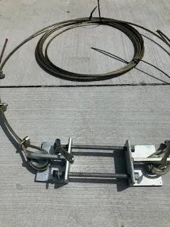 Tank strap bracket and cable laid out